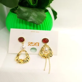Asymmetrical Pearl Drop Earrings